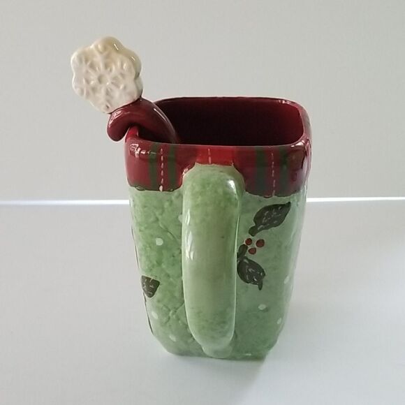 Cracker Barrel 'Christmas Quilt' Winter Mug and Spoon Set - Picture 3 of 9